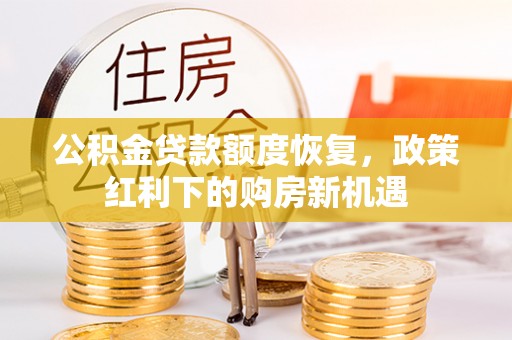 小港公积金贷款额度恢复，政策红利下的购房新机遇