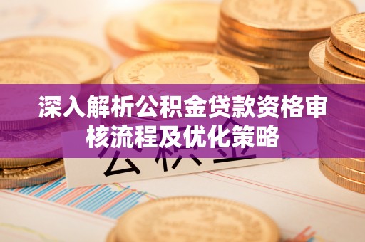 小港深入解析公积金贷款资格审核流程及优化策略
